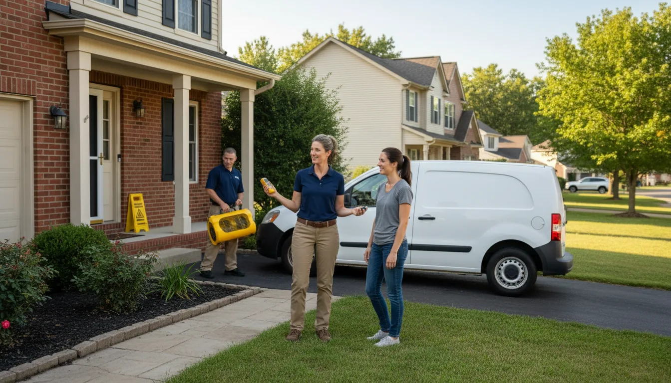Residential water damage restoration in Alhambra, IL